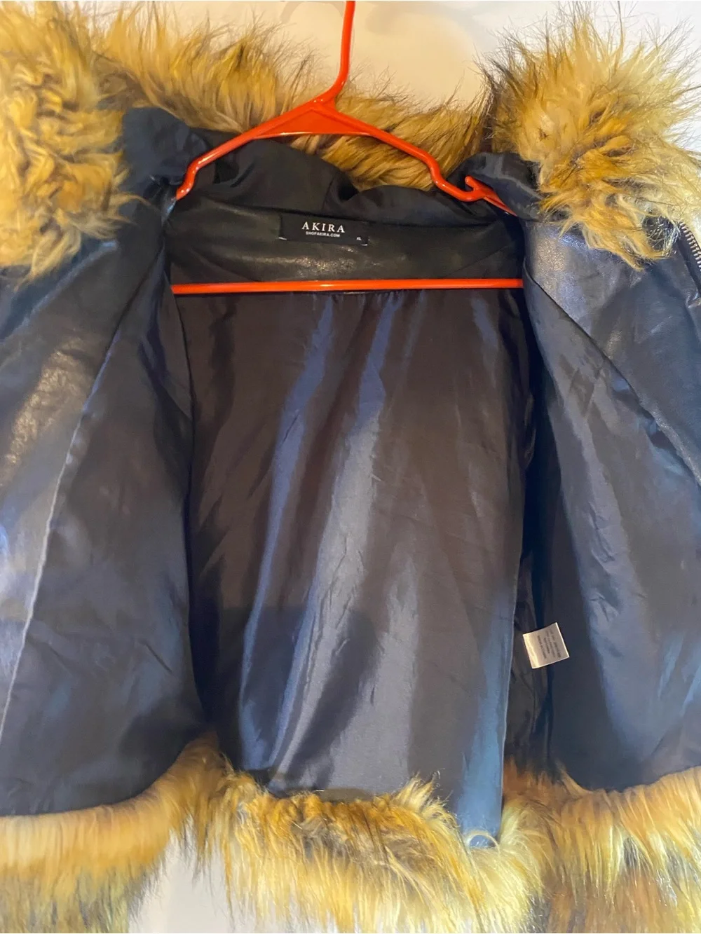 The AKIRA Label Gracelle Faux Fur Cropped Jacket Size XL